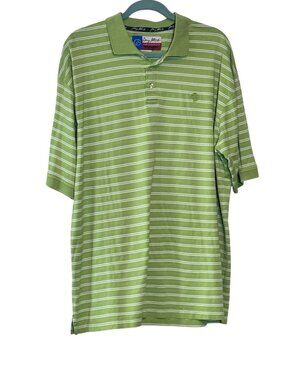Wrangler George Strait Cowboy Cut Collection Mens XL Lime Green Striped Polo